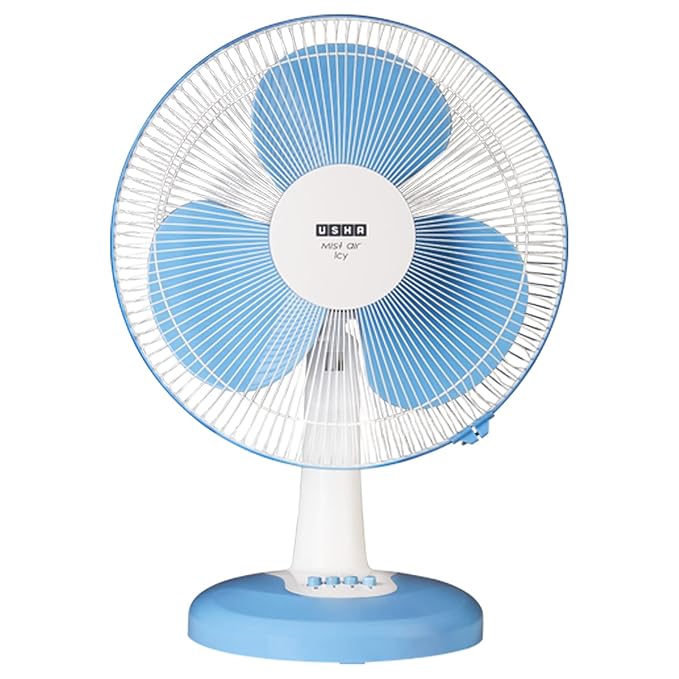 
												
												Usha Mist Air Flo 400mm Table Fan (Light Blue)