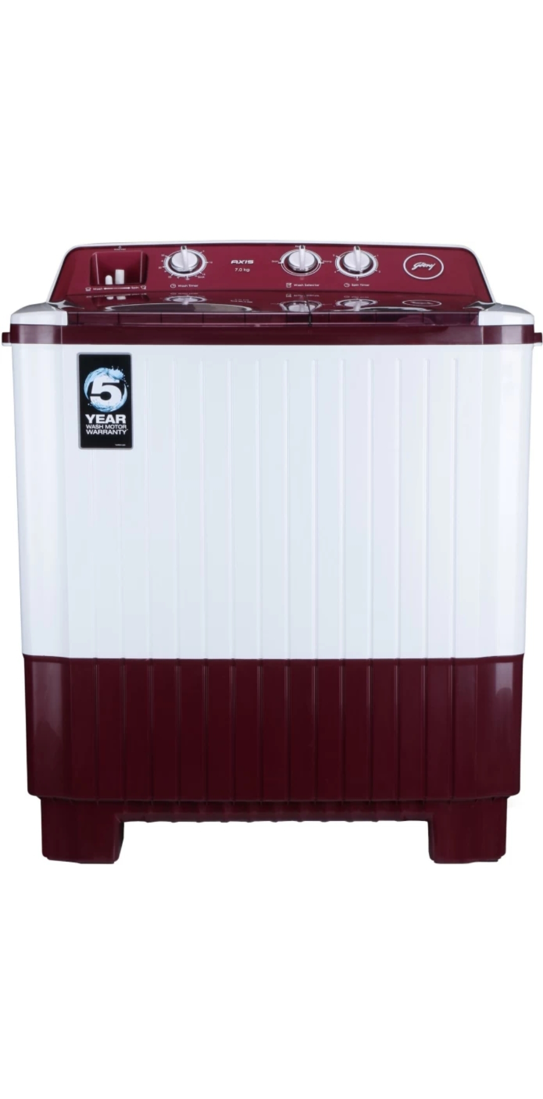 
												
												Godrej 7 kg semi automatic top load white,red(WSAXIS DX 70 5.0 SN2 T BR)