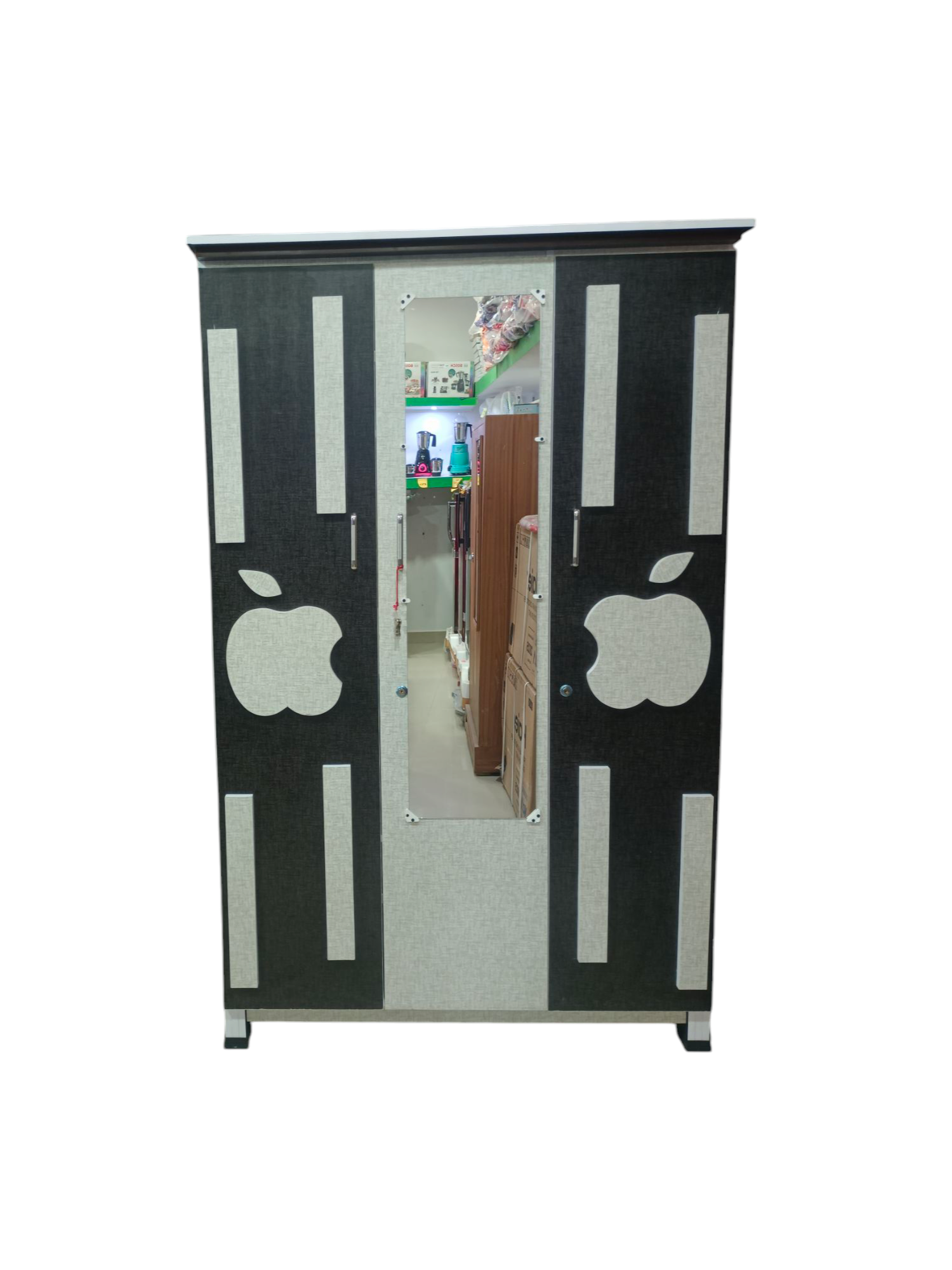 
												
												6 1/2 feet triple door wooden bero